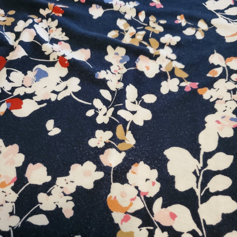 J. Jill Medium Petite Navy Floral Casual Blouse Top - Picture 11 of 14